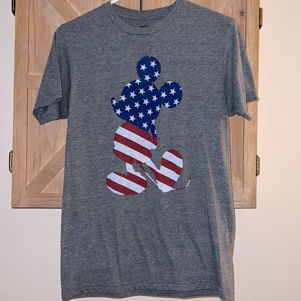 ❤️3/$25(L) Patriotic Mickey Mouse Vacation Red White Blue Stars & Stripes Unisex